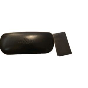 Coach New York Black Hard Clamshell Eye Glass Case Eyeglass Sun Glasses Holder